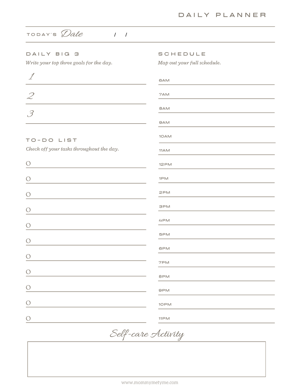 Mommy Me-Tyme Daily Planner & Journal