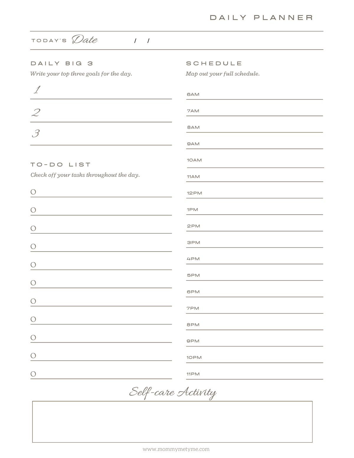 Mommy Me-Tyme Daily Planner & Journal