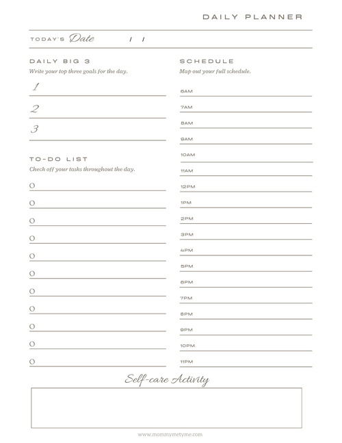 Mommy Me-Tyme Daily Planner & Journal